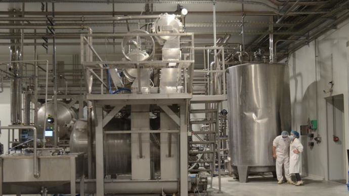 À Marmande (Lot-et-Garonne), l’usine des Jus de Marmande est reprise par les Jus du soleil, entreprise créée par les groupes Mireolian et Terres du Sud. © GROUPE TERRES DU SUD